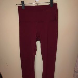 Maroon Lululemon Wunder Under Leggings